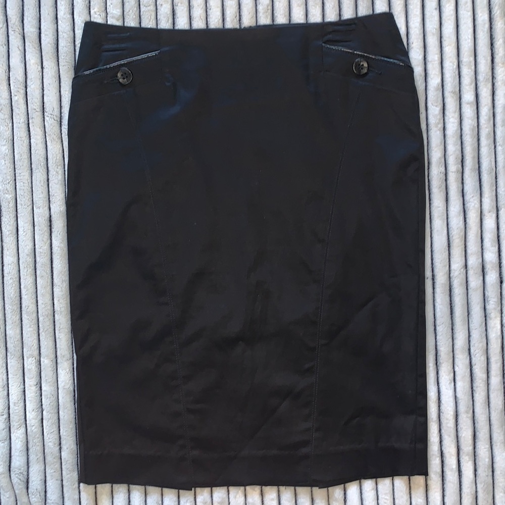 Bebe black satin sexy pencil skirt